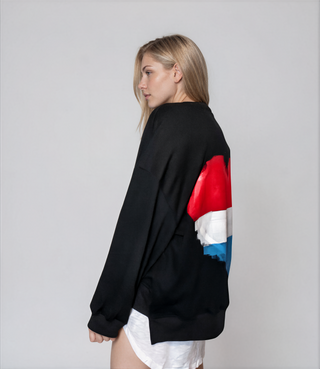 'RED, WHITE & BLUE LOVE' PAINTED SWEATSHIRT