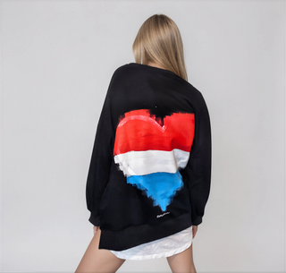 'RED, WHITE & BLUE LOVE' PAINTED SWEATSHIRT
