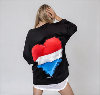 'RED, WHITE & BLUE LOVE' PAINTED SWEATSHIRT