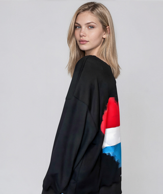 'RED, WHITE & BLUE LOVE' PAINTED SWEATSHIRT