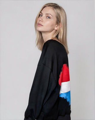 'RED, WHITE & BLUE LOVE' PAINTED SWEATSHIRT