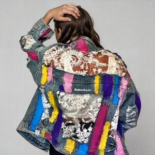 'RAINBOWS AND LACE' DENIM JACKET