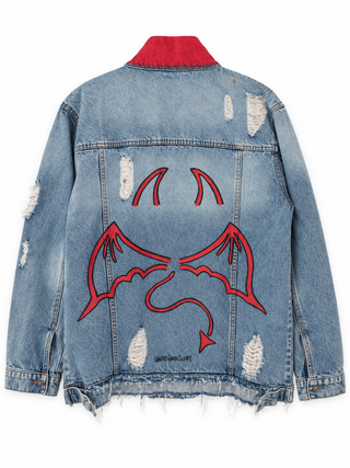 'Devil' Painted Denim Jacket