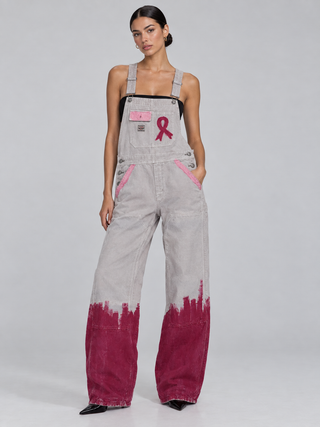 'Fight Like A Girl' Painted Overalls