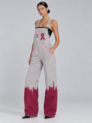 'Fight Like A Girl' Painted Overalls