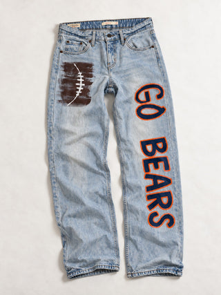 'Go Team' Painted Jeans