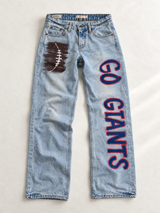 'Go Team' Painted Jeans