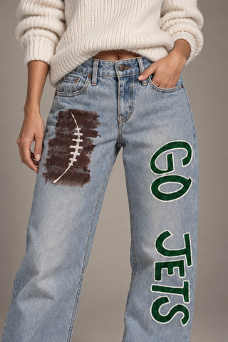'Go Team' Painted Jeans
