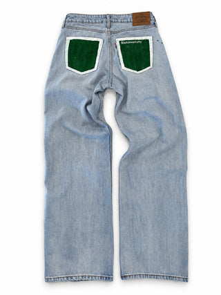 'Go Team' Painted Jeans