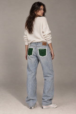 'Go Team' Painted Jeans