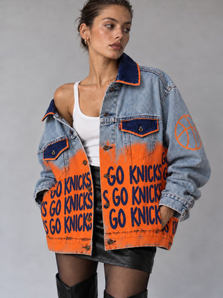PRE-ORDER 'Go Basketball Team' Painted Jacket