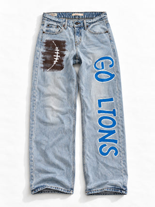 'Go Team' Painted Jeans