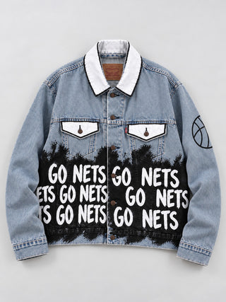 PRE-ORDER 'Go Basketball Team' Painted Jacket