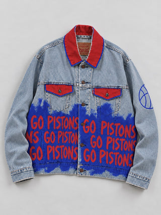 PRE-ORDER 'Go Basketball Team' Painted Jacket