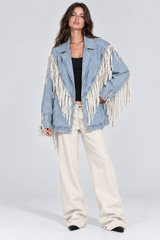 'Kisses' Denim & Fringe Jacket