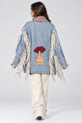 'Kisses' Denim & Fringe Jacket