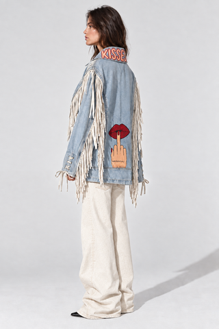 'Kisses' Denim & Fringe Jacket