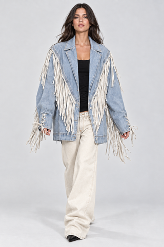 'Kisses' Denim & Fringe Jacket
