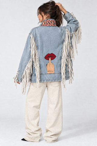 'Kisses' Denim & Fringe Jacket