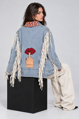 'Kisses' Denim & Fringe Jacket