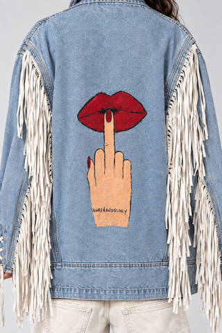 'Kisses' Denim & Fringe Jacket