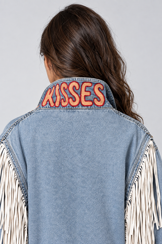 'Kisses' Denim & Fringe Jacket