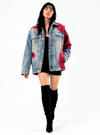 'Never Better' Painted Denim Jacket
