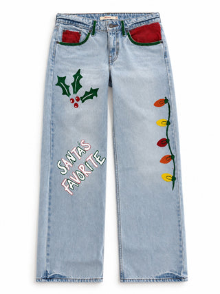'Santas Favorite' Painted Levi's Jeans