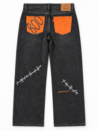 'Spooky Season' Painted Jeans