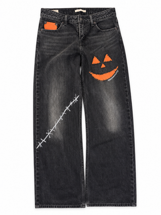 'Spooky Season' Painted Jeans