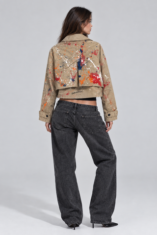 'Splattered Trench' Painted Jacket