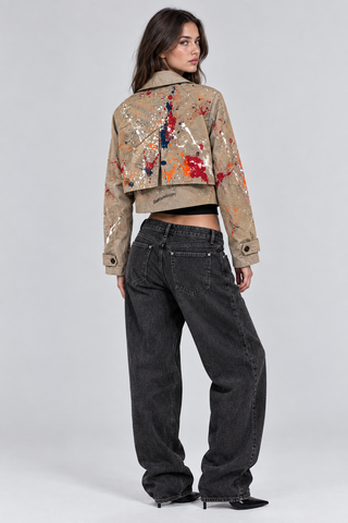 'Splattered Trench' Painted Jacket