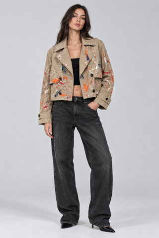 'Splattered Trench' Painted Jacket