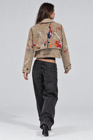 'Splattered Trench' Painted Jacket