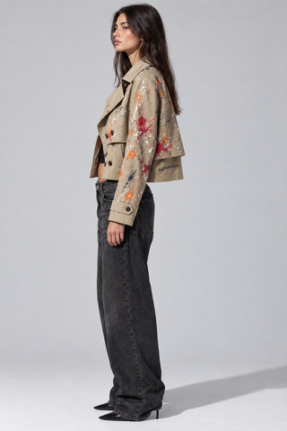 'Splattered Trench' Painted Jacket