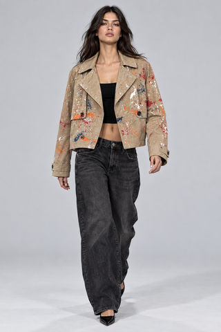 'Splattered Trench' Painted Jacket