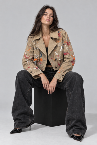 'Splattered Trench' Painted Jacket