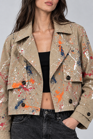 'Splattered Trench' Painted Jacket