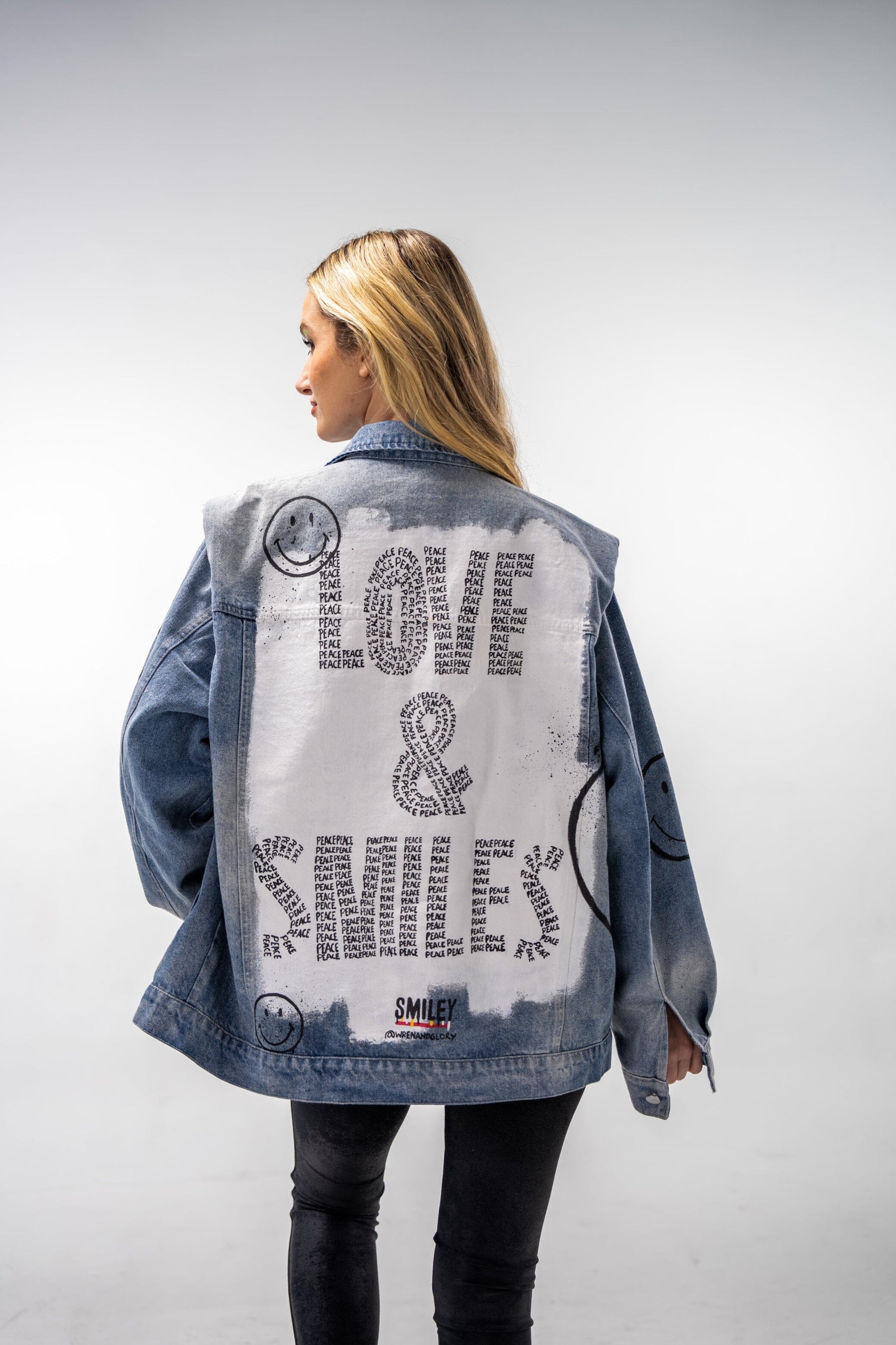 'The Smiley Denim' Painted Jacket