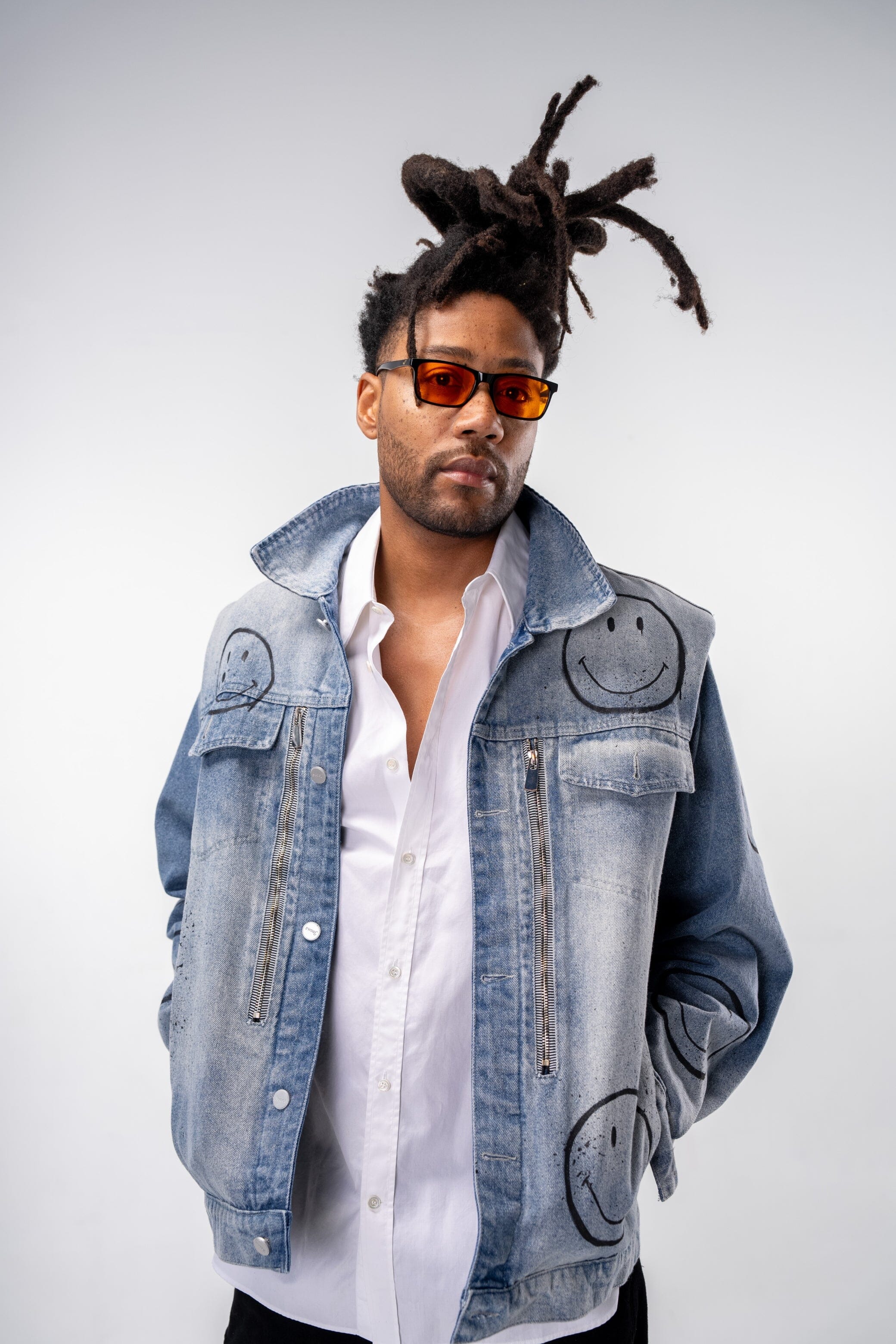 The Smiley Denim' Painted Jacket – Wren + Glory