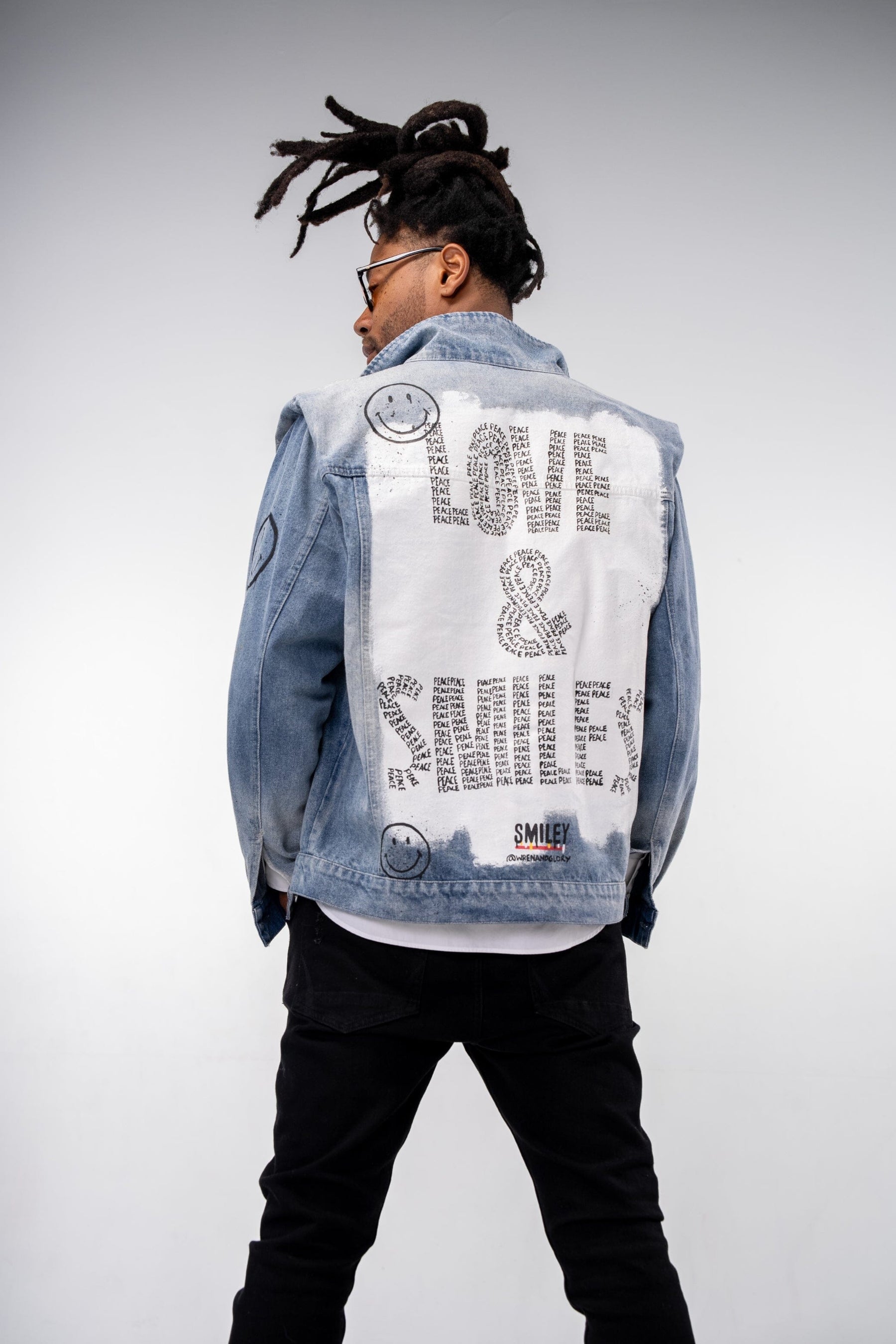 'The Smiley Denim' Painted Jacket