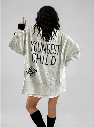 'The Youngest' Painted Quarter Zip