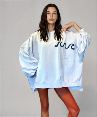 'BEACH TIME' PAINTED SWEATSHIRT