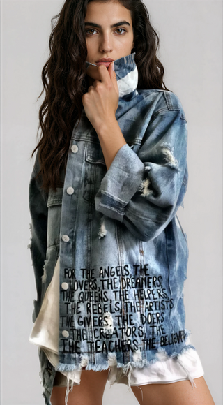 'DRIPPING HEART' PAINTED JACKET