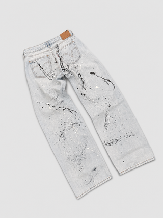 'Mental Health' Painted Levi's Jeans