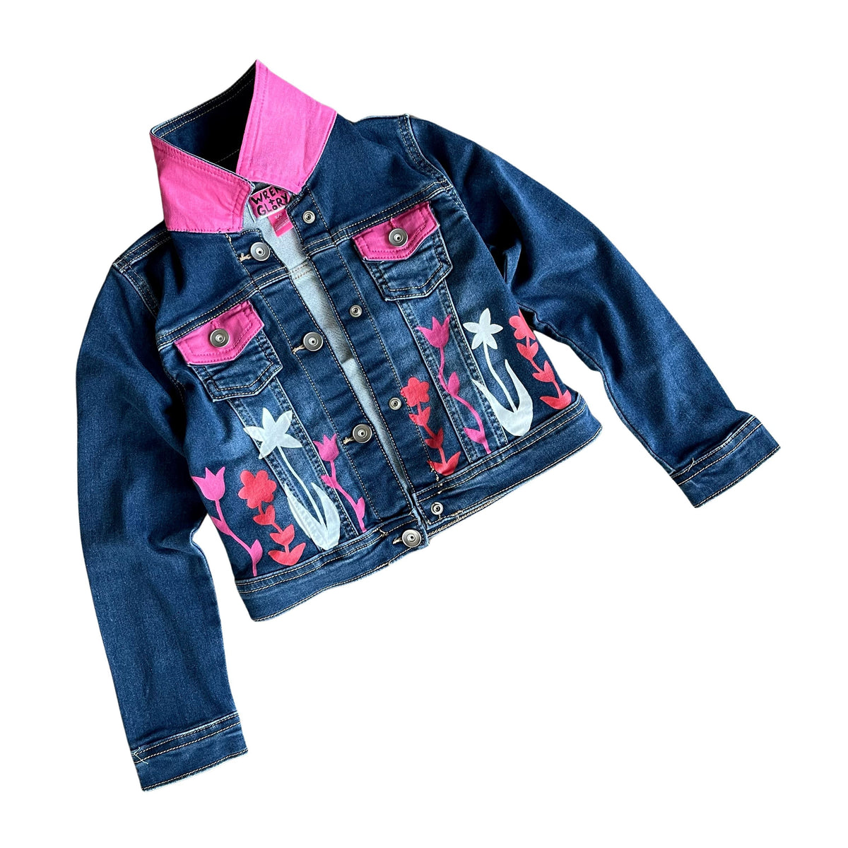 'FLOWER BLOSSOMS' DENIM JACKET - GIRLS