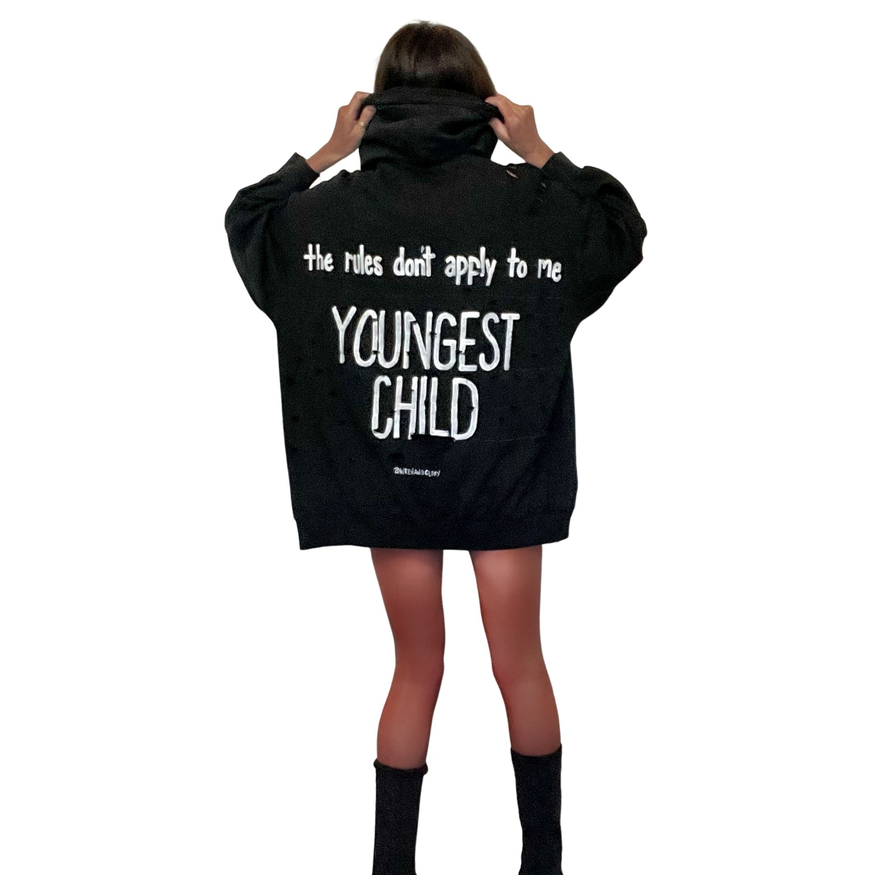 'YOUNGEST' PAINTED HOODIE