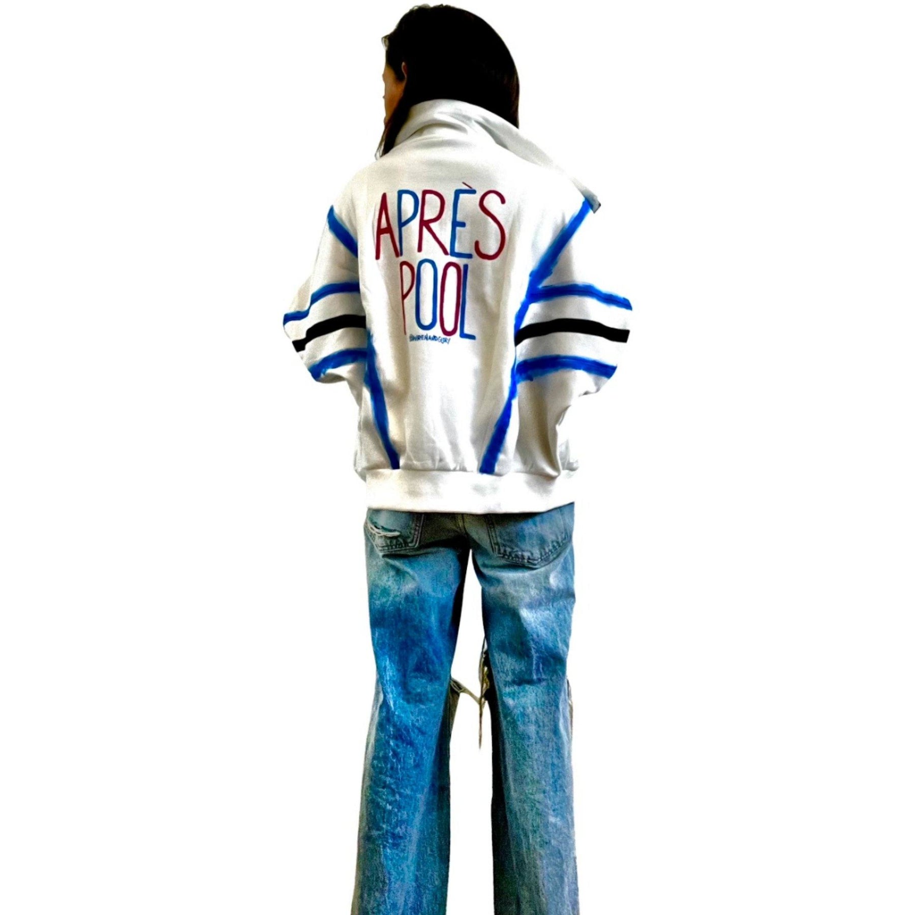 'APRES POOL' PAINTED SWEAT JACKET