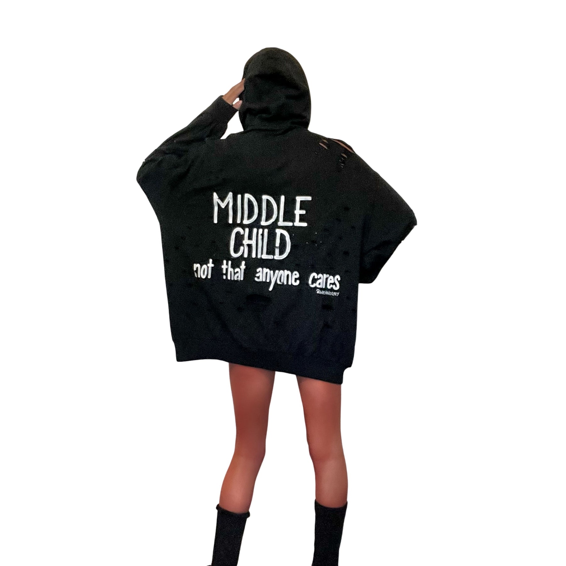 'MIDDLE' PAINTED HOODIE