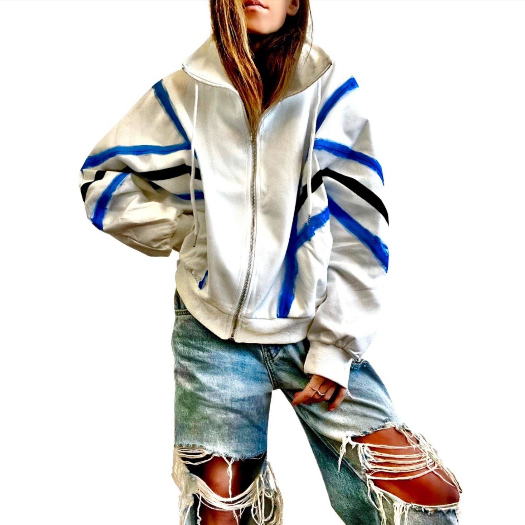 'APRES POOL' PAINTED SWEAT JACKET